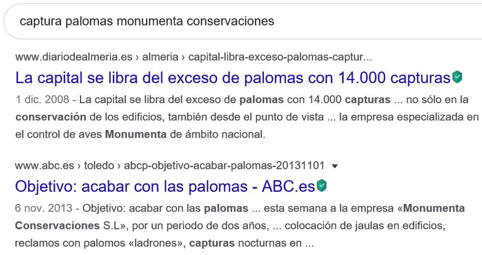 Noticias captura palomas Monumenta Conservaciones